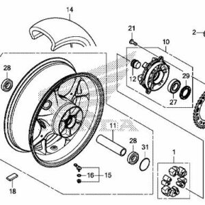 42650-MKR-D10ZA HINTERRAD FELGE