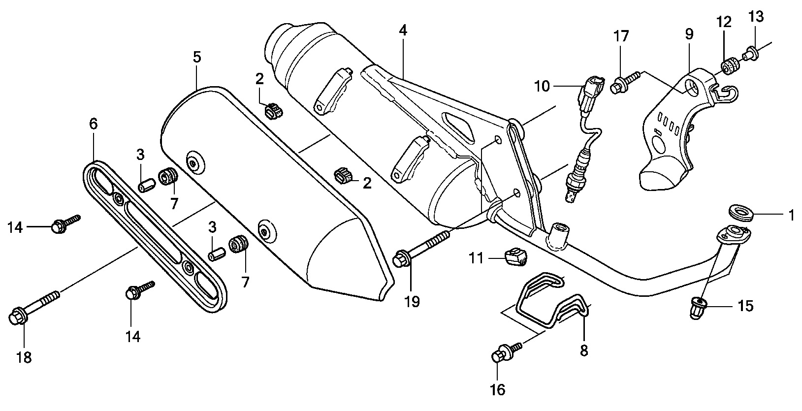 18300-KTF-890 AUSPUFF HONDA SH125